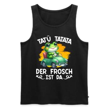 Karneval TATÜ TATATA DER FROSCH IST DA Lustiges - Männer Premium Bio Tank Top - Schwarz - Vorne - AI Model Male 178 light (178cm)