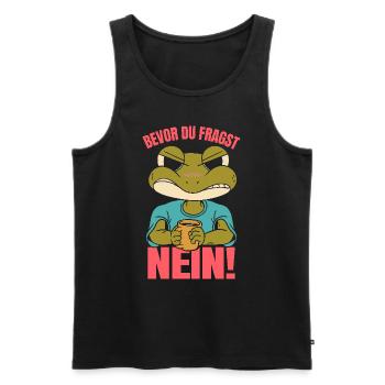 Froschkostüm BEVOR DU FRAGST NEIN! Lustiges - Männer Premium Bio Tank Top - Schwarz - Vorne - AI Model Male 178 light (178cm)