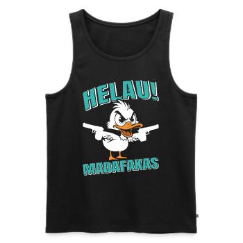 Kölner Karneval HELAU MADAFAKAS Lustiges Enten - Männer Premium Bio Tank Top - Schwarz - Vorne - AI Model Male 178 light (178cm)