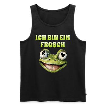 Froschkostüm ICH BIN EIN FROSCH Karneval - Männer Premium Bio Tank Top - Schwarz - Vorne - Michal (187cm)