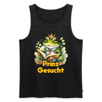 Froschkostüm Karneval PRINZ GESUCHT Lustiges - Männer Premium Bio Tank Top - Schwarz - Vorne - Michal (187cm)