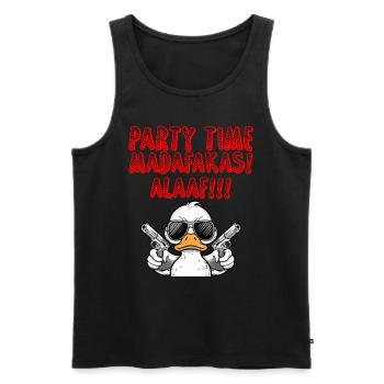 Entenkostüm PARTY TIME MADAFAKAS ALAAF Lustiges - Männer Premium Bio Tank Top - Schwarz - Vorne - AI Model Male 178 light (178cm)
