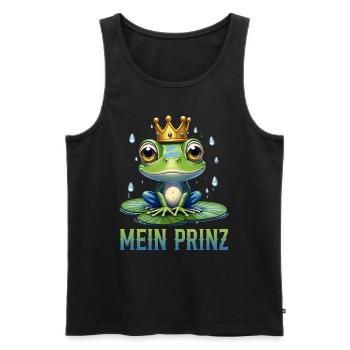 Karneval Kostüm Frosch MEIN PRINZ Lustiges - Männer Premium Bio Tank Top - Schwarz - Vorne - Michal (187cm)