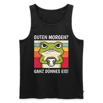 Froschkostüm GUTEN MORGEN? GANZ DÜNNES EIS! - Männer Premium Bio Tank Top - Schwarz - Vorne - AI Model Male 178 light (178cm)