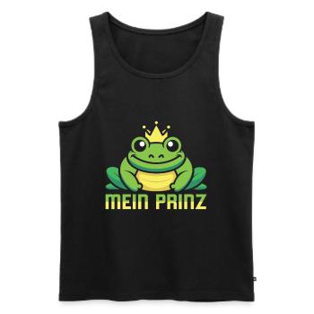 Karneval Party Männer MEIN PRINZ Lustiges Frosch - Männer Premium Bio Tank Top - Schwarz - Vorne - Michal (187cm)