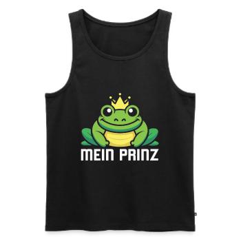 Karneval Party Männer MEIN PRINZ Lustiges Frosch - Männer Premium Bio Tank Top - Schwarz - Vorne - Michal (187cm)