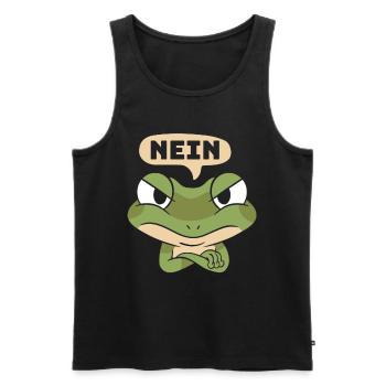 Faschingsparty NEIN Lustiger Frosch Karneval - Männer Premium Bio Tank Top - Schwarz - Vorne - AI Model Male 178 light (178cm)