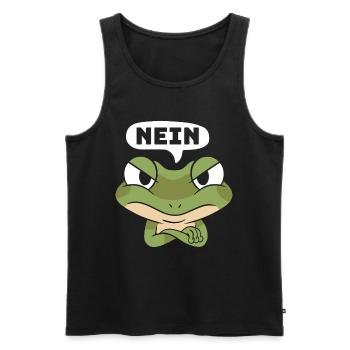 Faschingsparty NEIN Lustiger Frosch Karneval - Männer Premium Bio Tank Top - Schwarz - Vorne - AI Model Male 178 light (178cm)