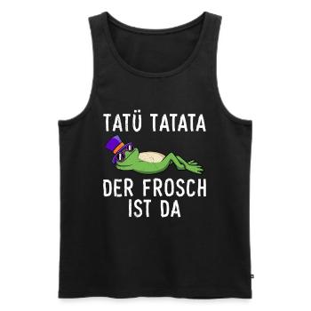 Faschings Kostüm TATÜ TATATA DER FROSCH IST DA - Männer Premium Bio Tank Top - Schwarz - Vorne - AI Model Male 178 light (178cm)