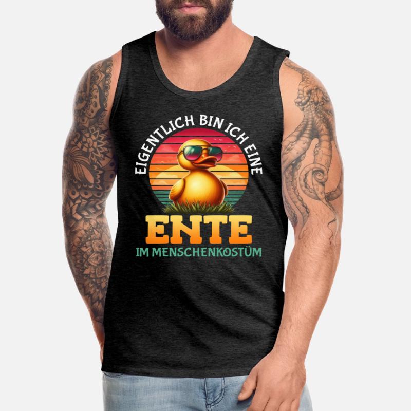 Karneval EIGENTLICH BIN ICH EINE ENTE IM MENSCHEN Männer Premium Bio Tank Top