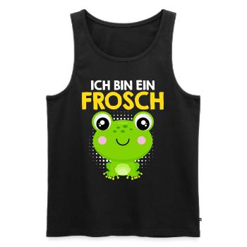 Froschkostüm ICH BIN EIN FROSCH Karneval - Männer Premium Bio Tank Top - Schwarz - Vorne - Michal (187cm)