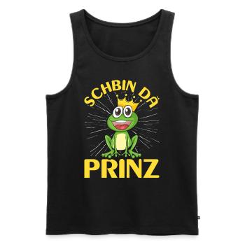 Karneval Kostüm Party SCHBIN DA PRINZ Lustiges - Männer Premium Bio Tank Top - Schwarz - Vorne - Michal (187cm)