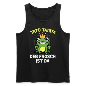 Faschings Kostüm TATÜ TATATA DER FROSCH IST DA - Männer Premium Bio Tank Top - Schwarz - Vorne - AI Model Male 178 light (178cm)