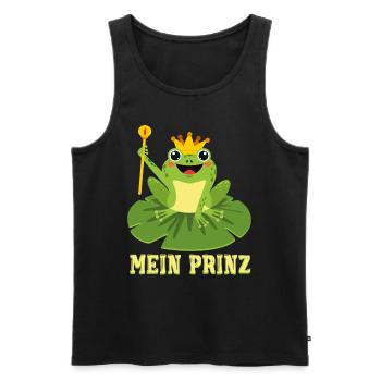 Karneval Kostüm Frosch MEIN PRINZ Lustiges - Männer Premium Bio Tank Top - Schwarz - Vorne - Michal (187cm)