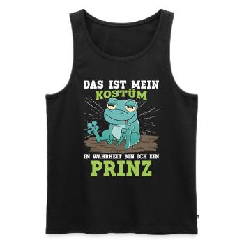 Froschkostüm DAS IST MEIN KOSTÜM BIN EIN PRINZ - Männer Premium Bio Tank Top - Schwarz - Vorne - Michal (187cm)
