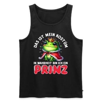 Froschkönig DAS IST MEIN KOSTÜM BIN EIN PRINZ - Männer Premium Bio Tank Top - Schwarz - Vorne - Michal (187cm)