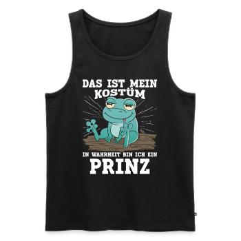 Froschkostüm DAS IST MEIN KOSTÜM BIN EIN PRINZ - Männer Premium Bio Tank Top - Schwarz - Vorne - Michal (187cm)