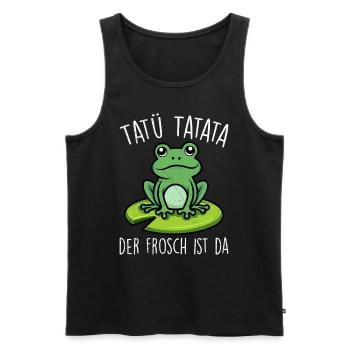 Faschings Kostüm TATÜ TATATA DER FROSCH IST DA - Männer Premium Bio Tank Top - Schwarz - Vorne - AI Model Male 178 light (178cm)