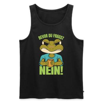 Froschkostüm BEVOR DU FRAGST NEIN! Lustiges - Männer Premium Bio Tank Top - Schwarz - Vorne - AI Model Male 178 light (178cm)