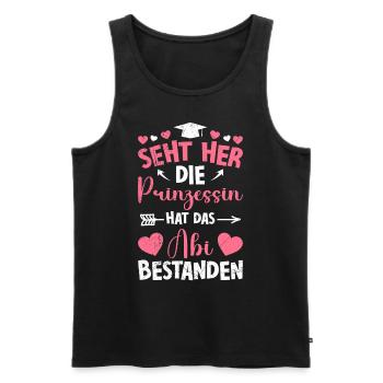 Mädchen SEHT HER DIE PRINZESSIN HAT ABI BESTANDEN - Männer Premium Bio Tank Top - Schwarz - Vorne - Michal (187cm)
