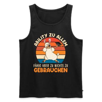 Abitur ABILITY ZU ALLEM FÄHIG Lustiges - Männer Premium Bio Tank Top - Schwarz - Vorne - AI Model Male 178 light (178cm)