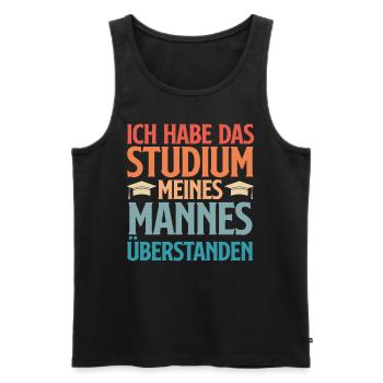 Doktortitel HABE DAS STUDIUM MEINES MANNES - Männer Premium Bio Tank Top - Schwarz - Vorne - Michal (187cm)