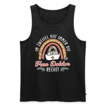 Doktortitel IM ZWEIFEL HAT FRAU DOKTOR RECHT - Männer Premium Bio Tank Top - Schwarz - Vorne - Michal (187cm)