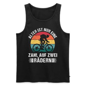 Opa ALTER IST NUR EINE ZAHL AUF ZWEI RÄDERN Lustig - Männer Premium Bio Tank Top - Schwarz - Vorne - Michal (187cm)