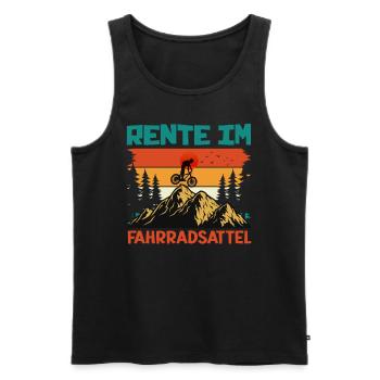 Radfahrer RENTE IM FAHRRADSATTEL Radeln Lustig - Männer Premium Bio Tank Top - Schwarz - Vorne - Michal (187cm)