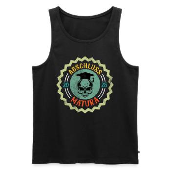 Maturant ABSCHLUSS MATURA Lustiges Matura - Männer Premium Bio Tank Top - Schwarz - Vorne - AI Model Male 178 light (178cm)