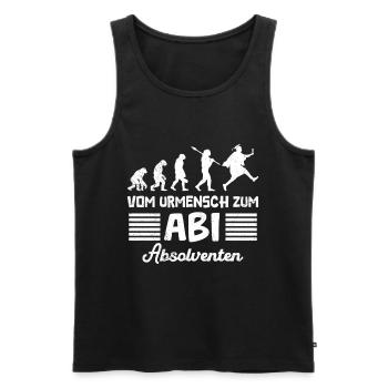 ABI VOM URMENSCH ZUM ABSOLVENTEN Lustiges - Männer Premium Bio Tank Top - Schwarz - Vorne - AI Model Male 178 light (178cm)