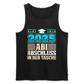 2025 ABI ABSCHLUSS IN DER TASCHE Lustiges Abi - Männer Premium Bio Tank Top - Schwarz - Vorne - Michal (187cm)