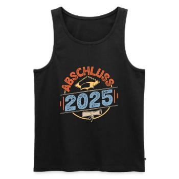 Abitur ABSCHLUSS 2025 Abi Geschafft Lustiges - Männer Premium Bio Tank Top - Schwarz - Vorne - AI Model Male 178 light (178cm)