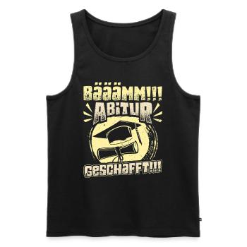 ABITUR GESCHAFFT!! Abi Geschafft Lustiges - Männer Premium Bio Tank Top - Schwarz - Vorne - Michal (187cm)