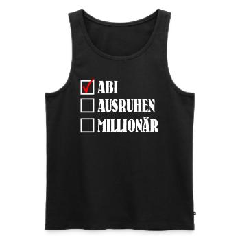 ABI AUSRUHEN MILLIONÄR Abiturient Lustiges - Männer Premium Bio Tank Top - Schwarz - Vorne - AI Model Male 178 light (178cm)