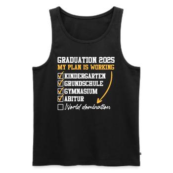 ABI 2025 MEIN PLAN GEHT AUF Abiturient Lustiges - Männer Premium Bio Tank Top - Schwarz - Vorne - Michal (187cm)