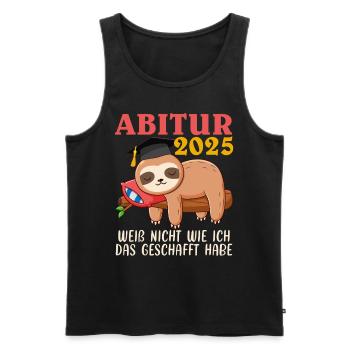 ABITUR 2025 WEIß NICHT WIE ICH DAS GESCHAFFT HABE - Männer Premium Bio Tank Top - Schwarz - Vorne - AI Model Male 178 light (178cm)