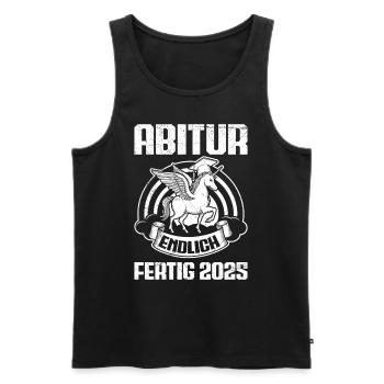 Mädchen ABITUR ENDLICH FERTIG 2025 Abi Geschafft - Männer Premium Bio Tank Top - Schwarz - Vorne - Michal (187cm)