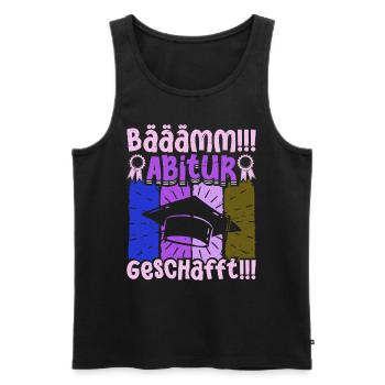 ABITUR GESCHAFFT!! Abi Geschafft Lustiges - Männer Premium Bio Tank Top - Schwarz - Vorne - Michal (187cm)
