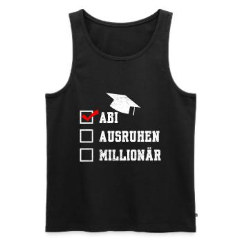ABI AUSRUHEN MILLIONÄR Abiturient Lustiges - Männer Premium Bio Tank Top - Schwarz - Vorne - AI Model Male 178 light (178cm)