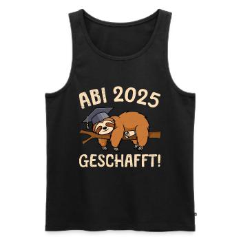 Absolvent ABI 2025 GESCHAFFT Lustiges Abitur - Männer Premium Bio Tank Top - Schwarz - Vorne - AI Model Male 178 light (178cm)