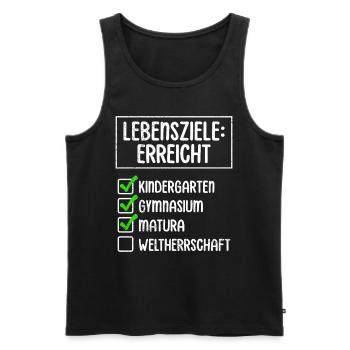 Matura Abschluss KINDERGARTEN GYMNASIUM MATURA - Männer Premium Bio Tank Top - Schwarz - Vorne - AI Model Male 178 light (178cm)