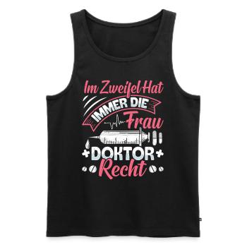 Doktortitel IM ZWEIFEL HAT FRAU DOKTOR RECHT - Männer Premium Bio Tank Top - Schwarz - Vorne - Michal (187cm)