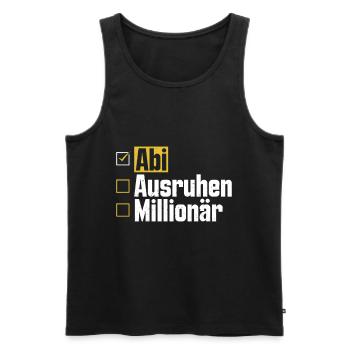 Abitur ABI AUSRUHEN MILLIONÄR Abi Lustiges - Männer Premium Bio Tank Top - Schwarz - Vorne - AI Model Male 178 light (178cm)