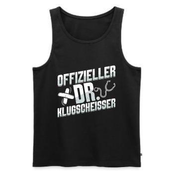 Doktortitel OFFIZIELLER DR. KLUGSCHEIßER Lustiges - Männer Premium Bio Tank Top - Schwarz - Vorne - AI Model Male 178 light (178cm)