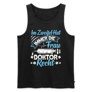 Doktortitel IM ZWEIFEL HAT FRAU DOKTOR RECHT - Männer Premium Bio Tank Top - Schwarz - Vorne - Michal (187cm)