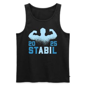Abitur Abschluss 2025 ST ABI L Lustiges Abi - Männer Premium Bio Tank Top - Schwarz - Vorne - Michal (187cm)