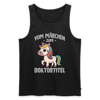 Doktorarbeit VOM MÄRCHEN ZUM DOKTORTITEL Lustig - Männer Premium Bio Tank Top - Schwarz - Vorne - Michal (187cm)