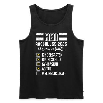 Abitur Absolvent ABI ABSCHLUSS 2025 Lustiges - Männer Premium Bio Tank Top - Schwarz - Vorne - AI Model Male 178 light (178cm)