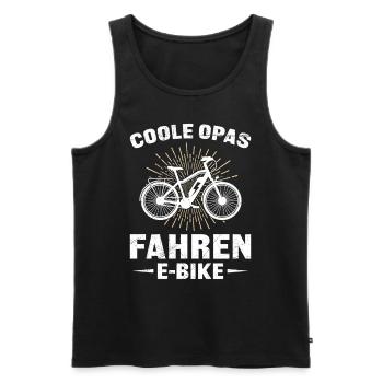 Opa COOLE OPAS FAHREN E-BIKE Lustiges E-Bike - Männer Premium Bio Tank Top - Schwarz - Vorne - Michal (187cm)